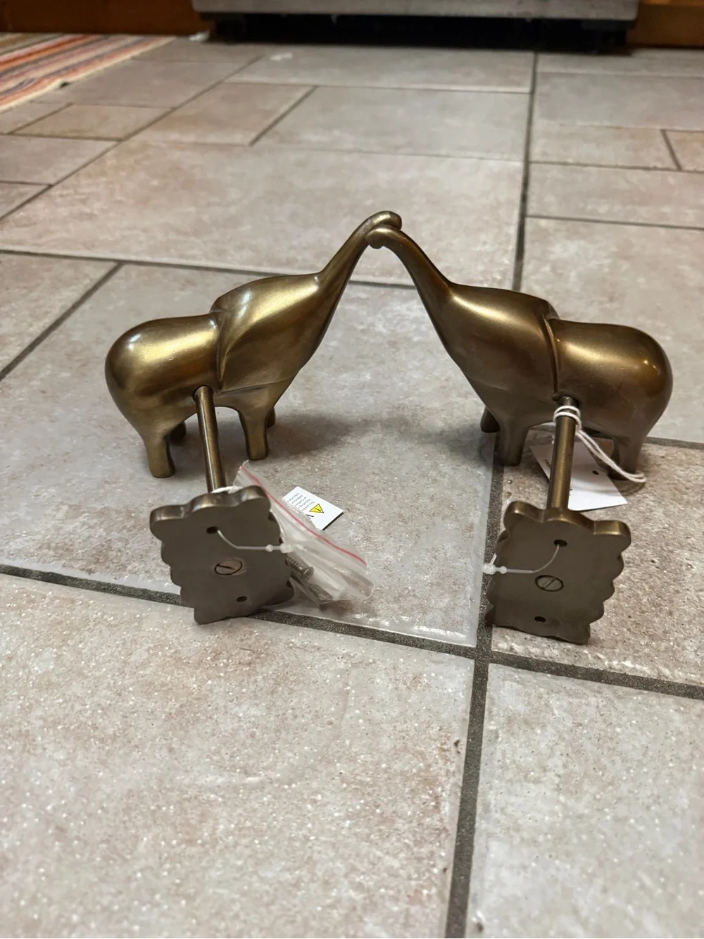 Anthropologie Brass Elephant Curtain Tie Backs - Set of 2